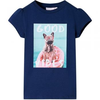 Camiseta infantil azul marino 128