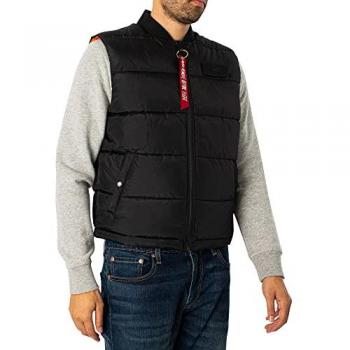 Alpha Industries Lightweight Black Puffer Vest for Men (Size M)