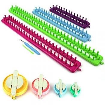 H & S® - Juego de 4 para tejer Knitter Telares Set Craft Kit calcetines bufanda gorro eléctrica - largo