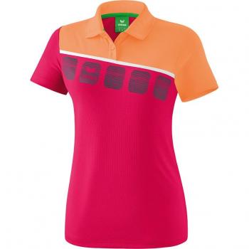 Erima 5-C Short Sleeve Polo Shirt for Children - Love Rose / Peach / White, 152 cm, Unisex