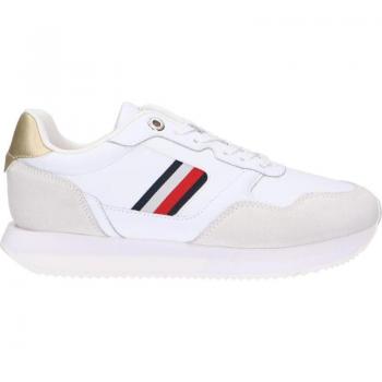 Zapatillas deportivas planas para mujer Tommy Hilfiger Global Stripes Lifestyle blancas