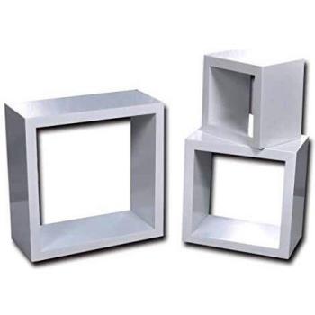 vidaXL Set Estantería Cubos de Pared 6 Pzas Blanco Estante Repisa Organizador