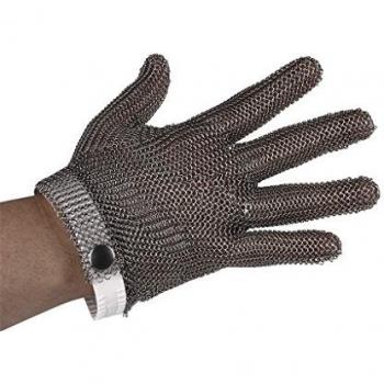 Guante Anticorte de Acero Inoxidable para Carnicero - Malla Metálica de Seguridad Talla L