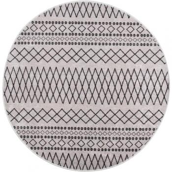 Alfombra lavable antideslizante φ 120 cm en blanco y negro
