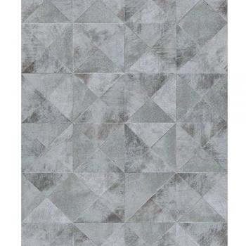 Noordwand Papel de Pared Revestimiento Mural Decoración Hogar Metalizado Color Naranja y Gris, Topchic Graphic Shapes Facet Gris Metalizado