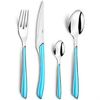 Juego de Cubiertos Amefa Eclat 24 Piezas Turquesa Inoxidable y Apto para Lavavajillas