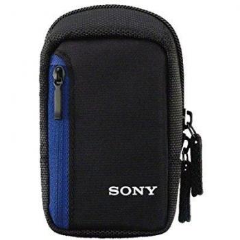 Sony LCS-CS2/BC1 - Funda de transporte blanda vertical para cámara compacta, color negro y azul