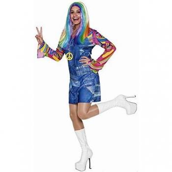Fyasa 706455-T04 Hippie - Disfraz de Chaqueta para 12 años de Edad, Multicolor, Grande