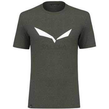 Camiseta Salewa Solidlogo Dry Manga Corta (dark olive melange) Hombre