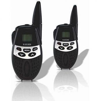 HAEGER Xplorer FX-30 - Walkie Talkie Alcance hasta 5 Km en campo abierto, 8 canales, comunica con todos los receptores-transmisores PMR 446