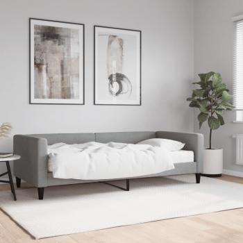 Sofá cama con colchón de Tela Gris Claro 90x190 cm