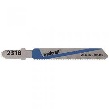 Wolfcraft 2318000 - 2 hojas de sierra de calar vástago en T / HSS / chapas de acero 1-3mm, metales no férreos / corte fino 50 mm