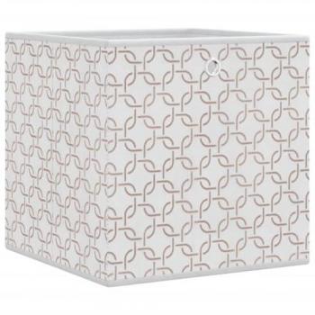 Cajas de almacenaje plegables 10 uds no tejida crema 32x32x32 cm