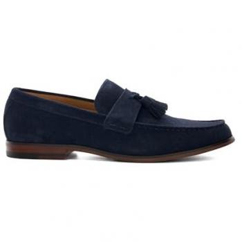 Dune London Men's Blaikes Navy Suede Tassel Loafers - Size UK 11