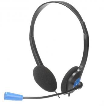 NGS MS103 Wired Headphones with Microphone and Volume Control - Adjustable Headband, Noise Cancellation, 1.8m Cable, Black