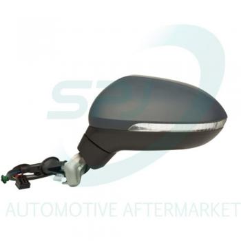 Retrovisor exterior SPJ E-3302 - Espejo retrovisor de diseño aerodinámico, ajuste manual, con carcasa resistente a impactos, cristal convexo para mayor campo de visión y fácil instalación