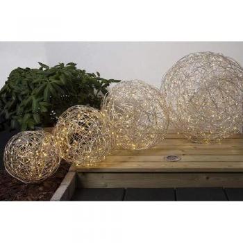 Decoración LED Trassel para exterior Ø 50 cm, metálica, color plata