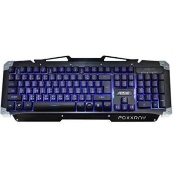 Foxxray Horned - Teclado retro iluminado de gaming, color negro