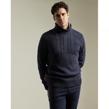 Jersey de Hombre Azul Marino de Cuello Alto