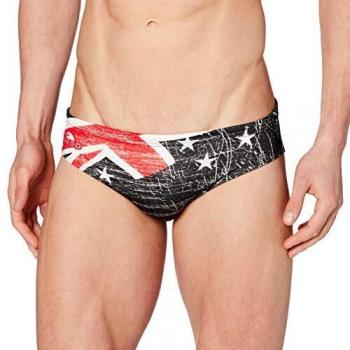 Bañador Slip Turbo New Zealand Vintage 2013 Waterpolo Negro/Rojo L Unisex