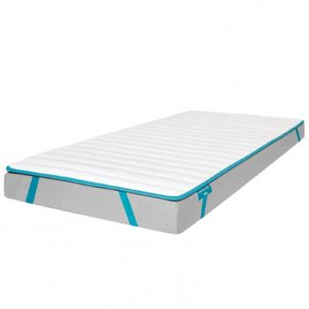 Cecotec Topper Acolchado Flow TopCloud 90x190 con Espuma Supersuave y Fibra Siliconada de 5 cm de Altura, Incluye 4 Correas Elásticas Antideslizantes