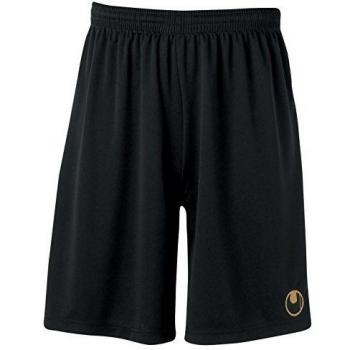 uhlsport Center Basic II Pantalón Corto de Equipaciones, Hombre, Negro/Dorado, XXS/XS