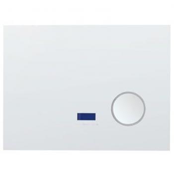 Espejo de baño moderno rectangular con luz LED, altavoz Bluetooth y lente de aumento 60 x 80 cm plateado Montaron