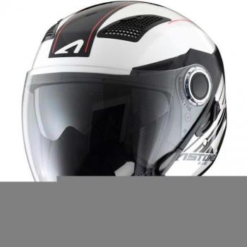 Astone Helmets fibra, Casco Jet, Espada, color Espada Blanco Negro, talla XS