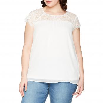 Junarose Jrcarolina SS Blouse-3-K, Camiseta sin Mangas para Mujer, Blanco