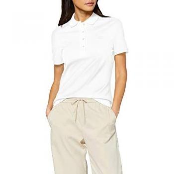 Lacoste Women's Slim Fit Stretch Cotton Piqué Polo Shirt - White