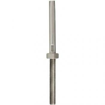 Terminaison filetée à sertir inox, pas á gauche, 5mm, AISI 316