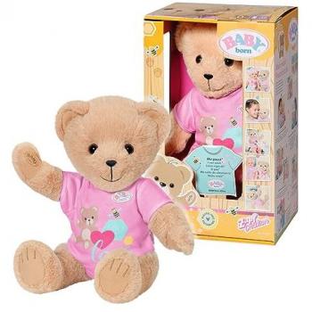 BABY born Osito de peluche con body rosa - Peluche de osito, brazos y piernas móviles, cabeza giratoria, lavable a mano, con libro de la amistad y hoja de pegatinas