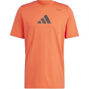 Camiseta de fitness adidas Essentials TR Cat G para hombre, color rojo y gris, manga corta