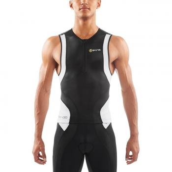 Skins Tri 400 Top sin mangas W Zip Muticolor Negro / Blanco Talla:M