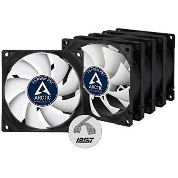Ventiladores de Carcasa Arctic F8 PWM PST - Paquete de 5 Ventiladores de 80 mm, Negro y Blanco, Dinámico Fluido