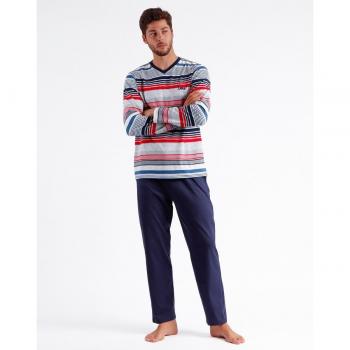 LOIS Pijama Manga Larga Rayas Motor para Hombre
