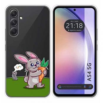 Funda Silicona Transparente Conejo para Samsung Galaxy A54 5G con Dibujos
