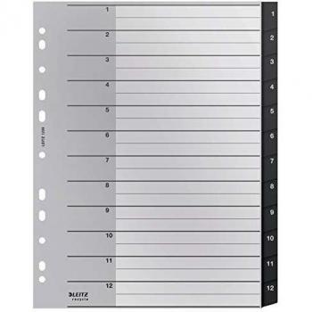 Carpeta Leitz Recycle con Broche, Portadocumentos, Tamaño DIN A4, Polipropileno Negro, Índice PP 1-12