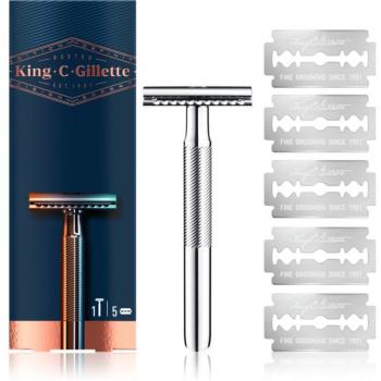 Maquinilla de Afeitar Gillette King C. Doble Cuchilla + 5 Hojas de Recambio