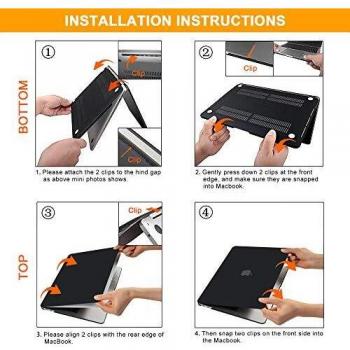 TECOOL Funda para MacBook Pro 15 2016 2017 2018 2019, Cubierta Plástico Dura Case Carcasa & Tapa del Teclado para MacBook Pro 15 Pulgadas con Touch Bar & Touch ID Modelo: A1707 A1990 - Negro