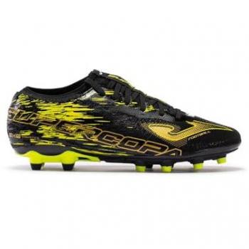 Botas de fútbol Joma Supercopa 23 FG Terreno Firme Negro Amarillo Flúor