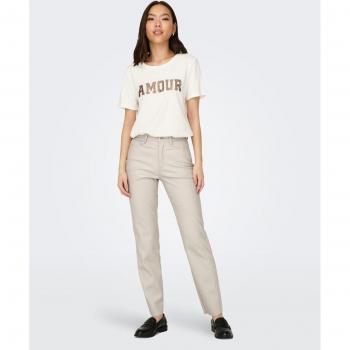 Pantalón de mujer polipiel cintura alta Only