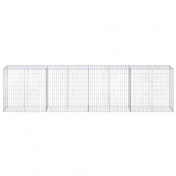 vidaXL Gabion Basket with Cover 400x50x100 cm Galvanised Iron