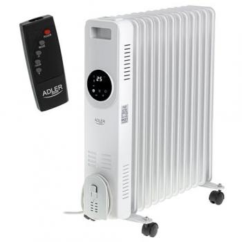 Radiador de Aceite Adler AD 7826 Blanco 2500W con Control Remoto y 13 Aletas