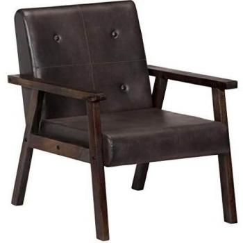 SengentoStyle Fauteuil 61x70x74 cm echt leer grijs