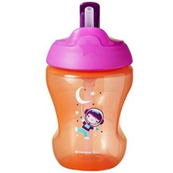 Tommee Tippee Taza Aprendizaje Easy Drink con Pajita, 230ml, 6+ Meses, Naranja