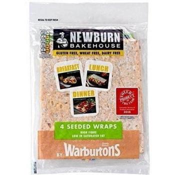 Newburn Bakehouse 4 Gluten Granados Wrap por Warburtons 4 por paquete