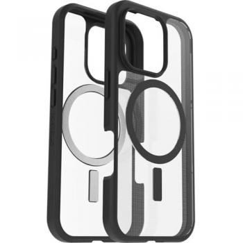 Funda OtterBox React MagSafe para iPhone 16 Pro - Transparente/Negra, Resistente a impactos