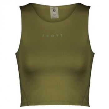 Scott Endurance Sports Top Verde M Mujer - Top de running para mujer, diseño crop, material ligero y transpirable, ideal para actividades deportivas