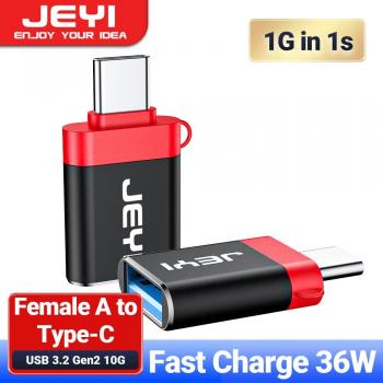 Adaptador USB 3.2 a Tipo C OTG 10G con Carga Rápida de 36W